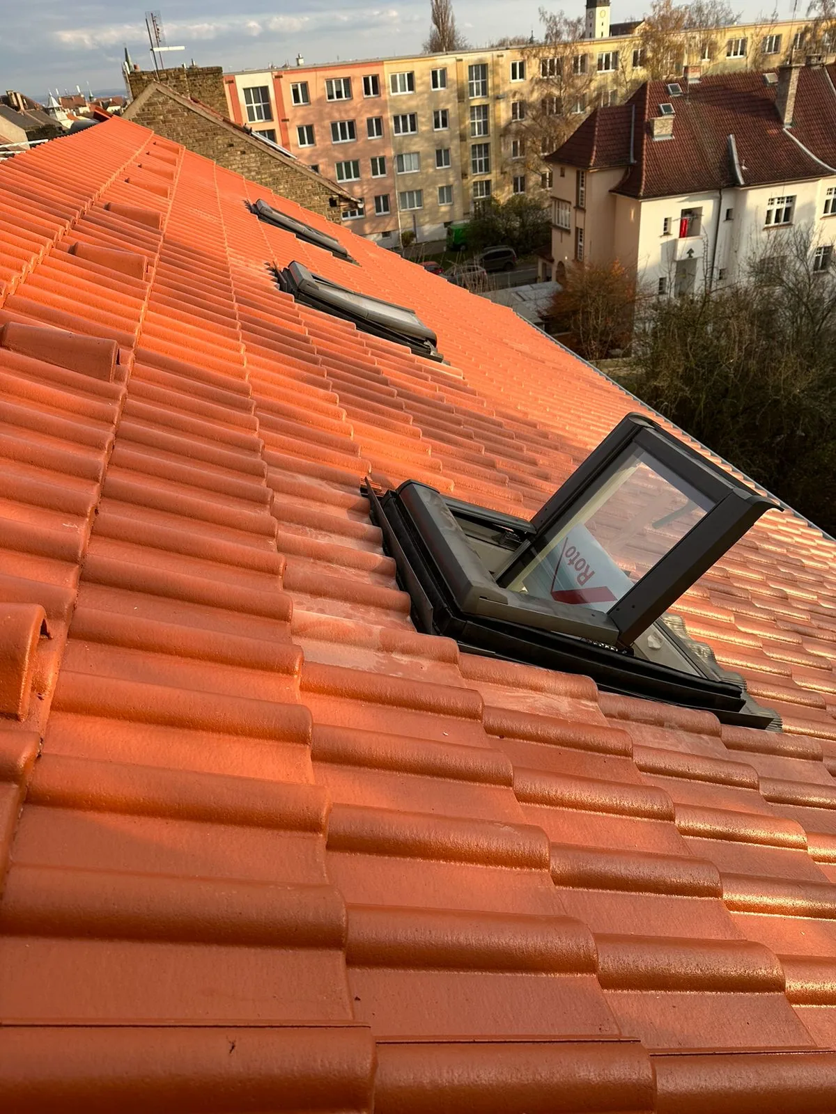 Rekonstrukce střechy bytového domu v centru Litoměřic